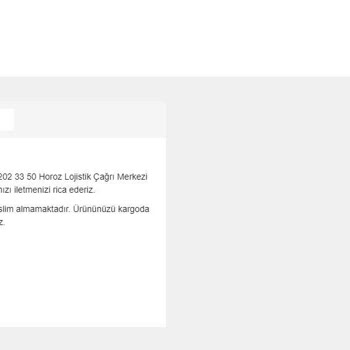 Horoz Lojistik İade Kargo Talebi...