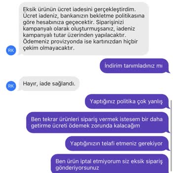 Getir Canlı Destek Ve Eksik Ürün