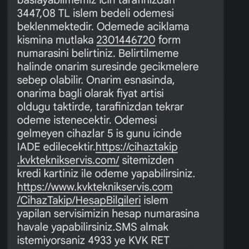KVK Fahiş Servis Bedeli!