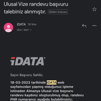 İdata Sonuçlanmayan Vize Başvurusu