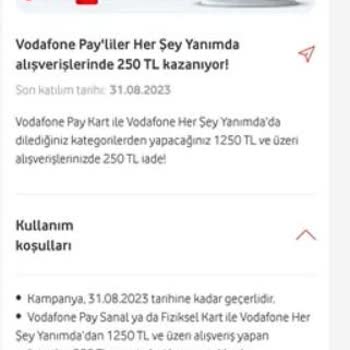 Vodafone Pay Kampanya Eksik İade
