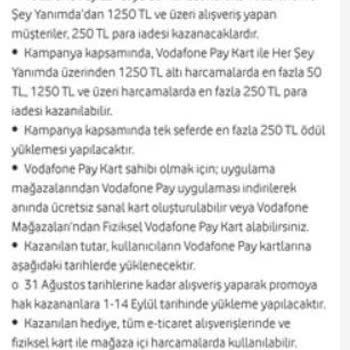 Vodafone Pay Kampanya Eksik İade