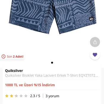 Morhipo Sitesinde Quiksilver Short Aldım Bana Tshirt Geldi -mh07792431