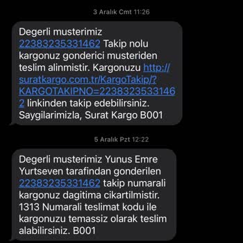 Sürat Kargo Eve Teslim Olduğu Halde Kargoyu Getirmiyor