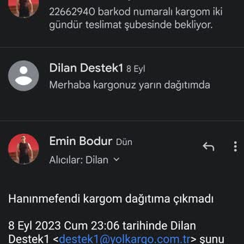 Yol Kargo Bir Haftadır Kargomu Teslim Etmiyor