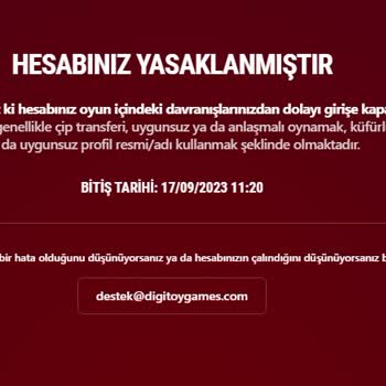 Digitoygames.com Oyuna Girememe Cezası