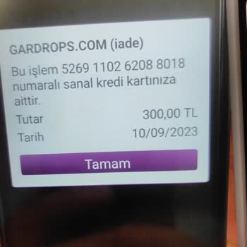 Gardrops Eksik İade