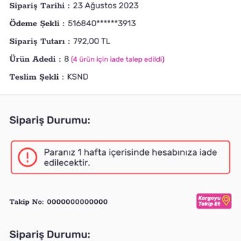 Gratis 18 Gün De Kargoya Verilmeyen Ve Nedensiz İptal