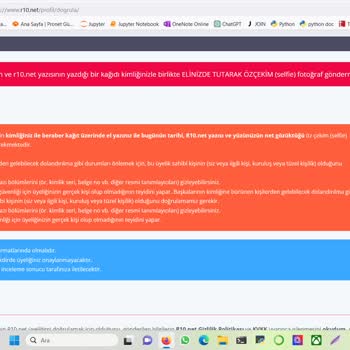 R10.net Selfie Çekim İle Kimlik Bilgilerini İstiyor.