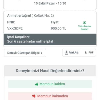 Metro Turizm Koltuk Sorunum Var
