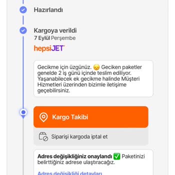 hepsiJET Teslim Edilemeyen Kargo