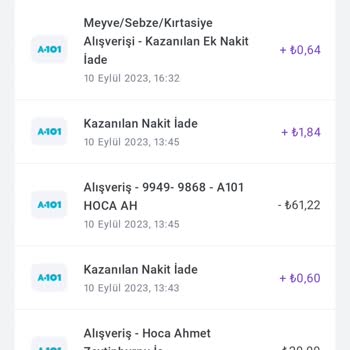 A101 Çalışanı Bilgim Dışında Hadi Bakiyemden 20 TL Çekti.