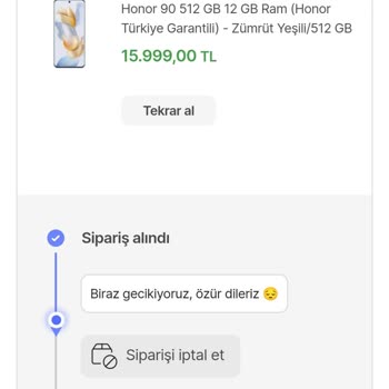 Hepsiburada Honor 90 Tedarik Sorunu
