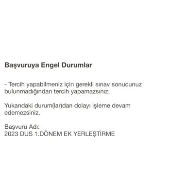 ÖSYM Ek Tercih Yapamıyorum