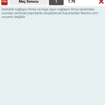 Nesine Maç Yarıda Durdu