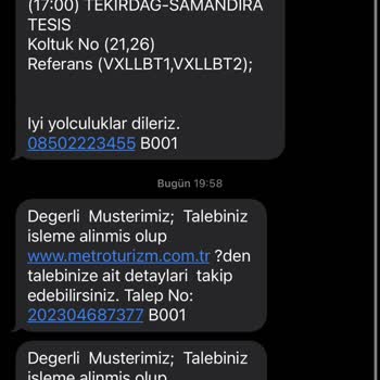 Metro Turizm Varacağım Yere Gelmeden İndirdi Ücret İademi Yapmadı