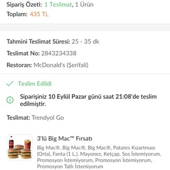 McDonald's Eksik Ürün Teslimi Ve Telafi Etmemesi