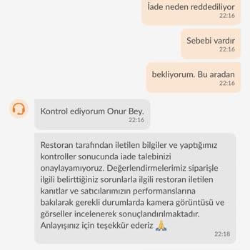 Trendyol Yemek Teslim Edilmeyen Yemeğin Ücretinin İade Olmaması