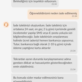 Trendyol Yemek Teslim Edilmeyen Yemeğin Ücretinin İade Olmaması