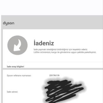 Dyson İade Para Ödemesi