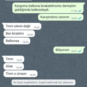 AGT Kurye (aynigunteslim.com) Kurye Bana Kişisel Olarak Mesaj Yazdı