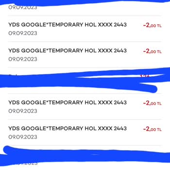 Google Play YDS Google Temporary Holl Xxxx Tarafından İzinsiz Para Çekimi