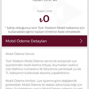 Türk Telekom Mobil Ödeme Limiti