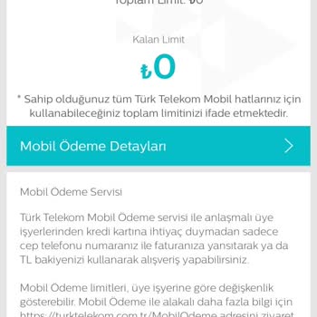 Türk Telekom Mobil Ödeme Limiti