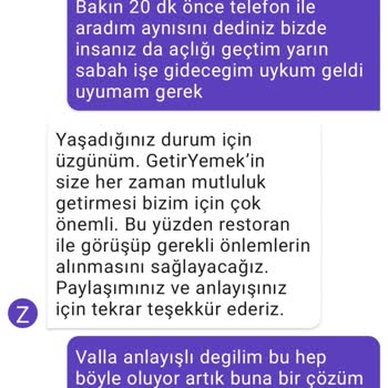 GetirYemek Adana Getir Yemekten Sipariş Problemi