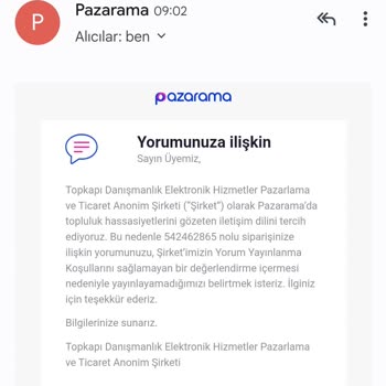 Pazarama Olumsuz Yorumlar Yayınlanmıyor