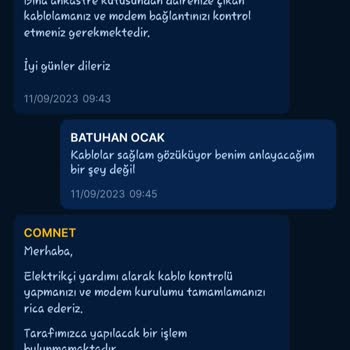 Comnet Bitmek Bilmeyen İnternet Arızası