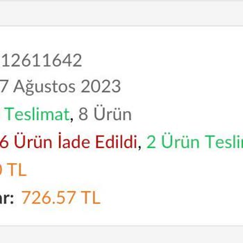 Trendyol Verdiğim Sipariş Bana Gelmeden İade Oldu