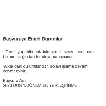ÖSYM Başvuruya Engel Durumlar
