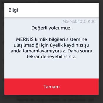 THY Mernis Kimlik Bilgilerine Ulaşamıyor Hatası