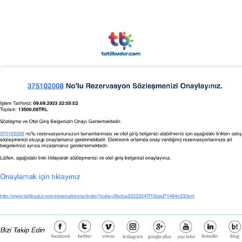 375102008 Rezervasyon Numaralı Tatilbudur Mağduru.