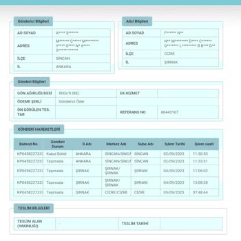 PTT Kargo Cizre Şubesi Çözünmemiş Dağitim Problem