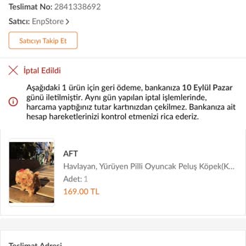 Trendyol Para İadesi Yapılmadı