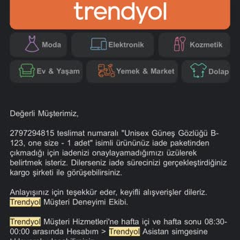 Trendyol Ürün İadesinin Yapılmaması