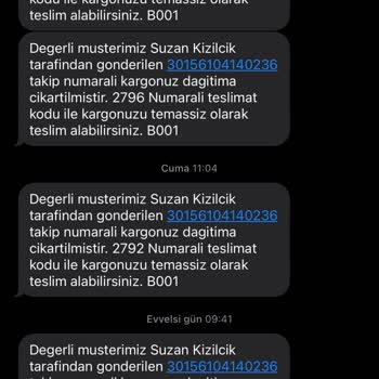 Sürat Kargo'nun Dağıtım Mesajı Ve İadesi