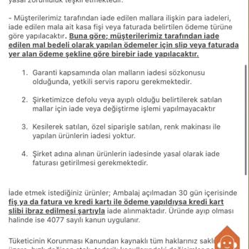 Koçtaş Aynı Gün Yapılmayan İade İşlemi