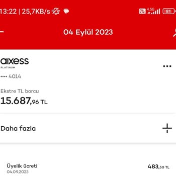 Akbank Bilgim Dışında Yasal Olmayan Üyelik Ücreti Alınmıştır.