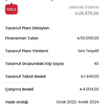 Birevim Tasarruf Planı Ödemesi.