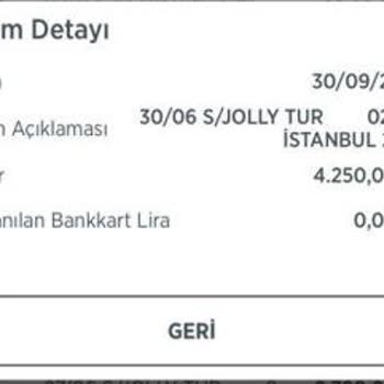 Jolly Tur Tarafından Çekilen Paranın Takip Edilemedi Ve İade Alamadık