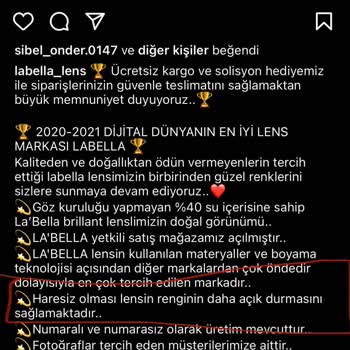 Labella Lens Yanlış Ürün Haresiz Diye Aldım Hareli Geldi