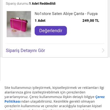 N11 Saten Abiye Çanta Renk Değişikliği