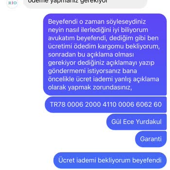 Rio Butik Siparişimde Sorunlar Yaşıyorum