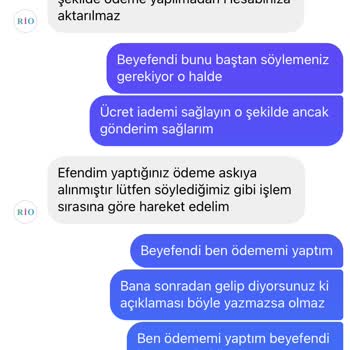 Rio Butik Siparişimde Sorunlar Yaşıyorum
