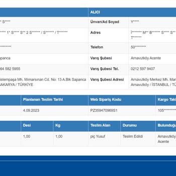 Sürat Kargo Arnavutköy Acente Teslim Alan Kişi Kısmına Küfür Yazmış