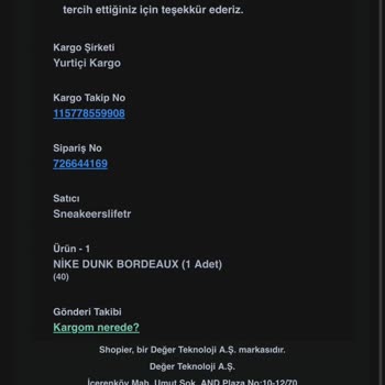 Sneakerslife.tr Para İadesi İstiyorum