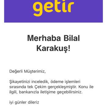 Getir Para İadesi Yapmıyor